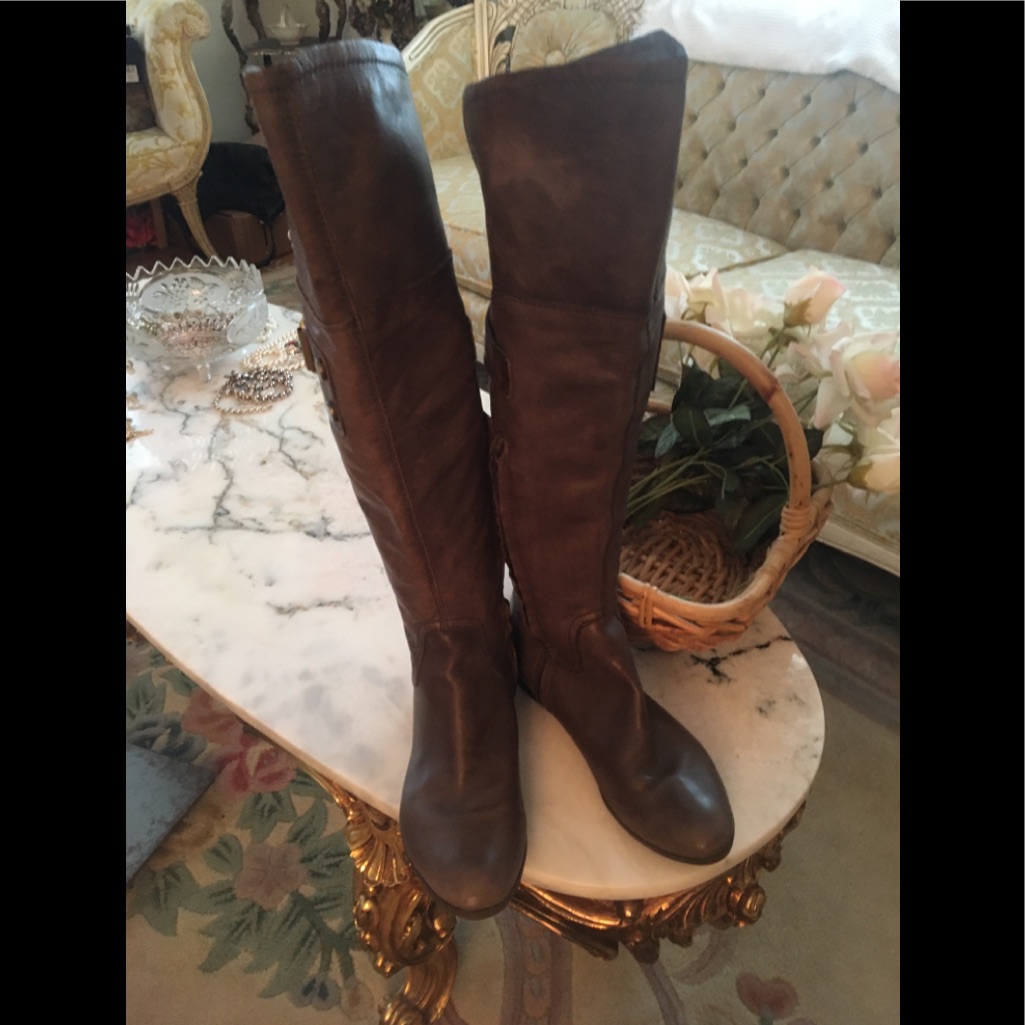 Apepazza Brown Leather Riding Boots Size 6.5
